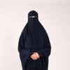Ontdek de Tie Back Niqaab Navy bij Osrati Boutique. Een elegante en comfortabele navy niqaab met een tie-back design, perfect voor een bescheiden en stijlvolle uitstraling.