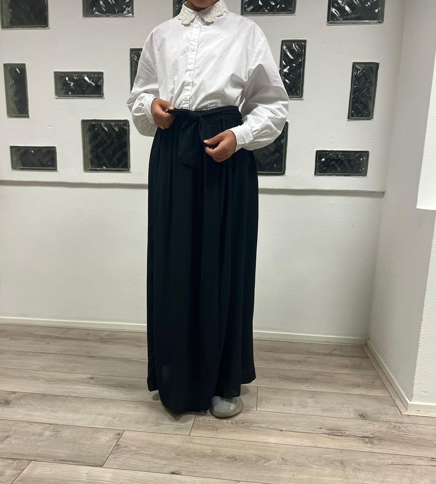 Maxi rok met strik zwart - Afbeelding 2