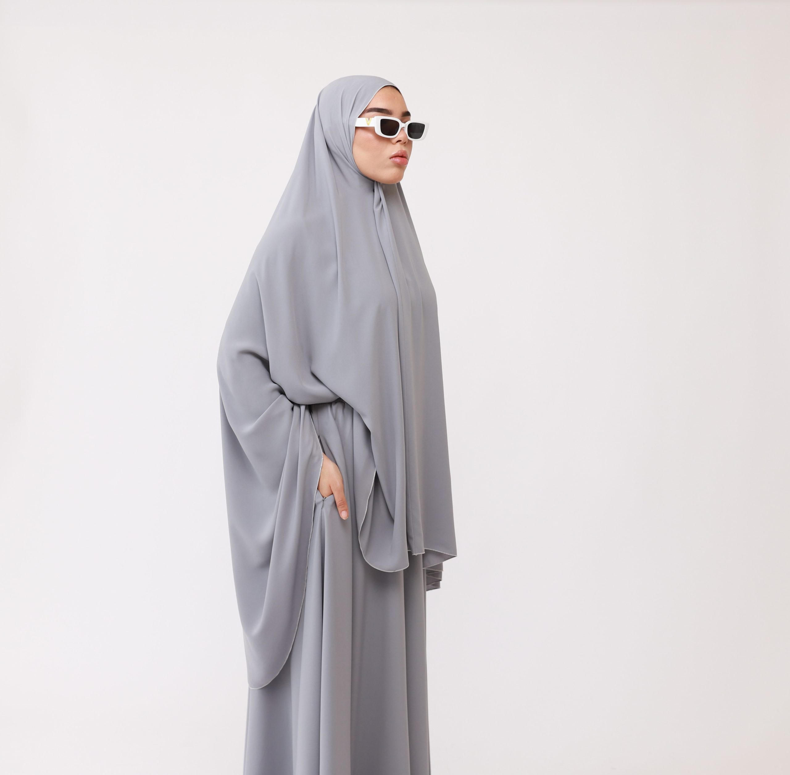 Knie Khimaar Al-Nur grijs - Afbeelding 3