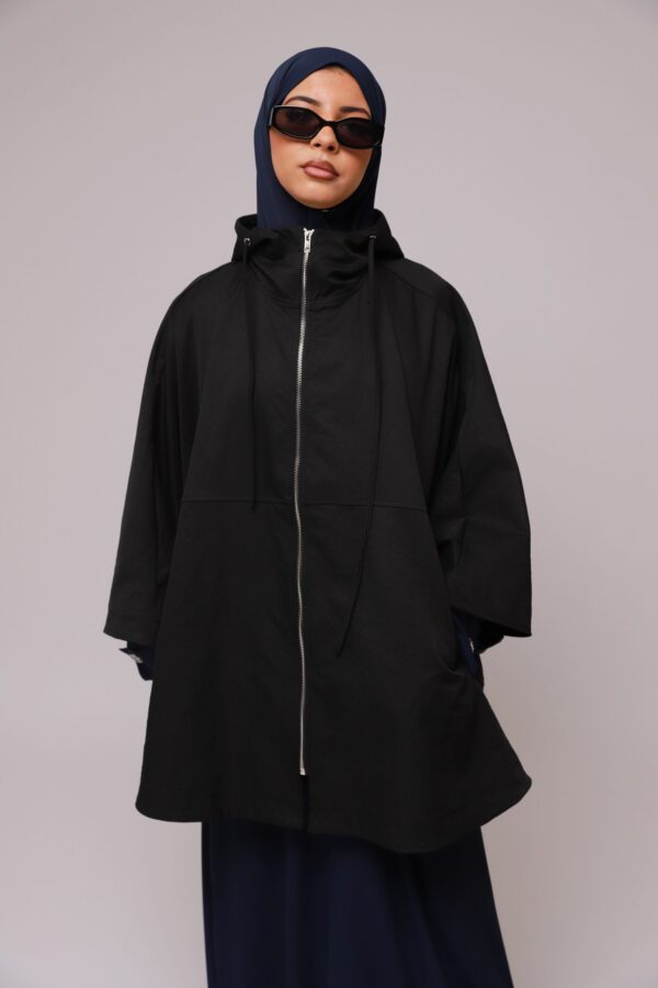 Trenchcoat poncho - BLACK