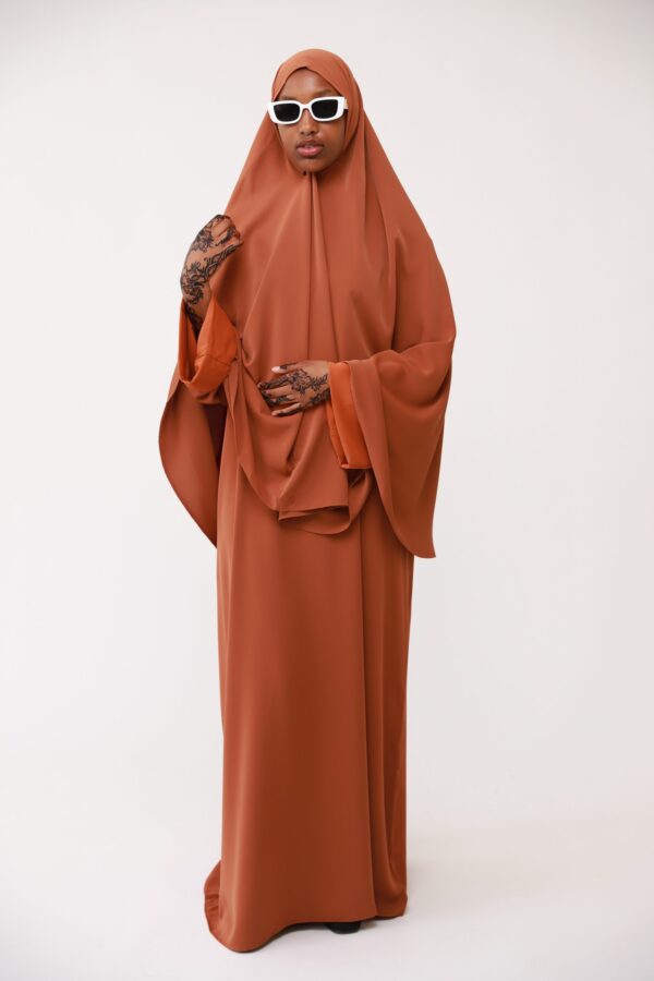 INSIDE OUT SLEEVE ABAYA CARAMEL & SUNSET