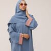 INSIDE OUT SLEEVE ABAYA - BLUE & ROSÉ - Afbeelding 3