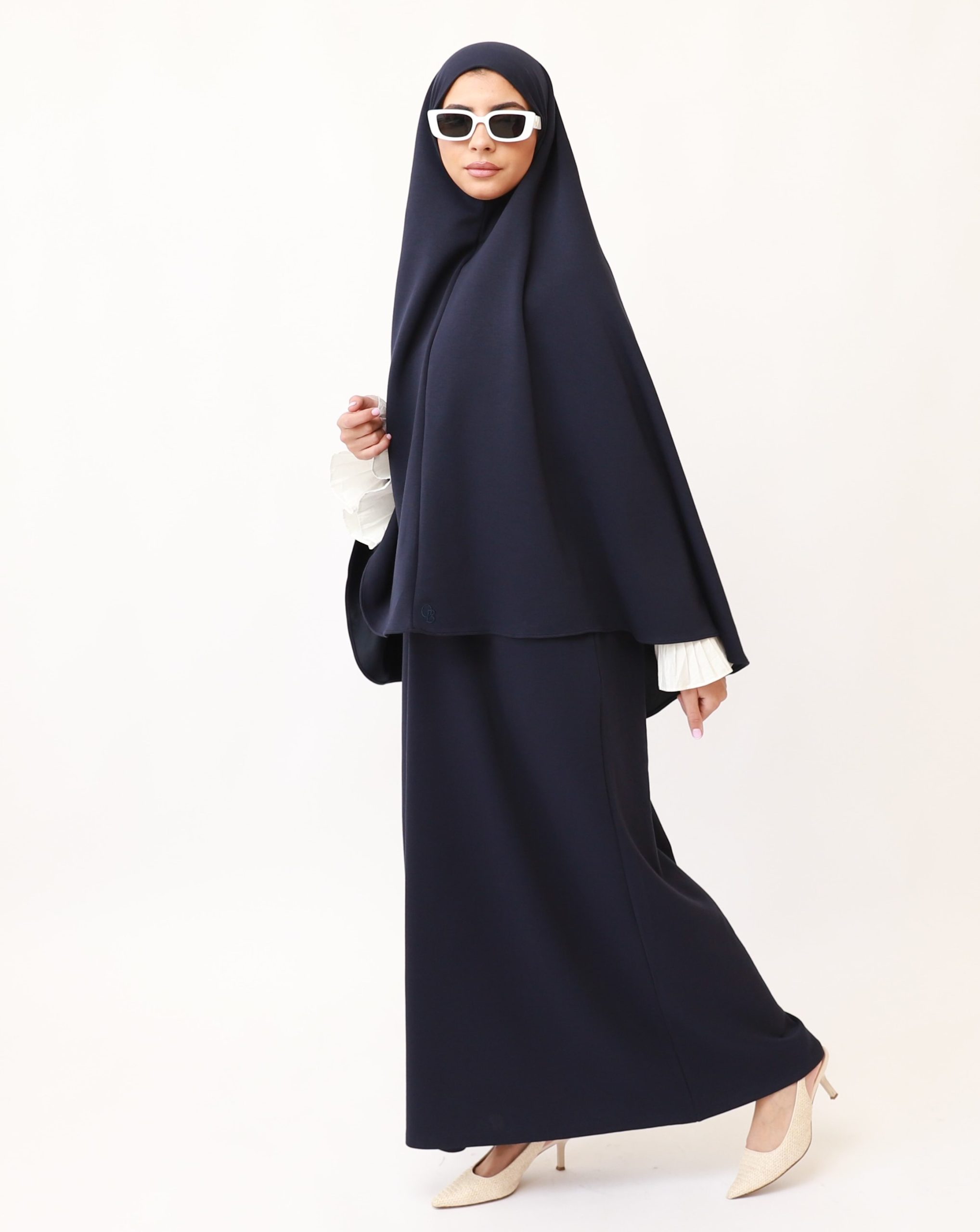 FlOWY SLEEVE ABAYA SET - NAVY - Afbeelding 2