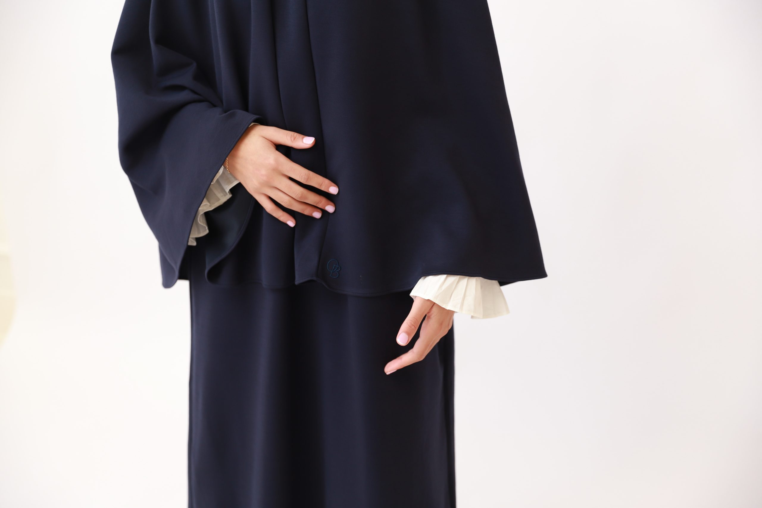 FlOWY SLEEVE ABAYA SET - NAVY - Afbeelding 3